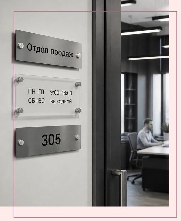 Офисные таблички на дверь в Ахтубинске по цене от 5074 р. | Аванза-Хтб